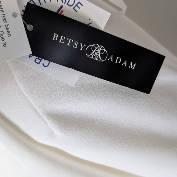 Betsy & Adam White Cape Sleeve Dress - Picture 4 of 10